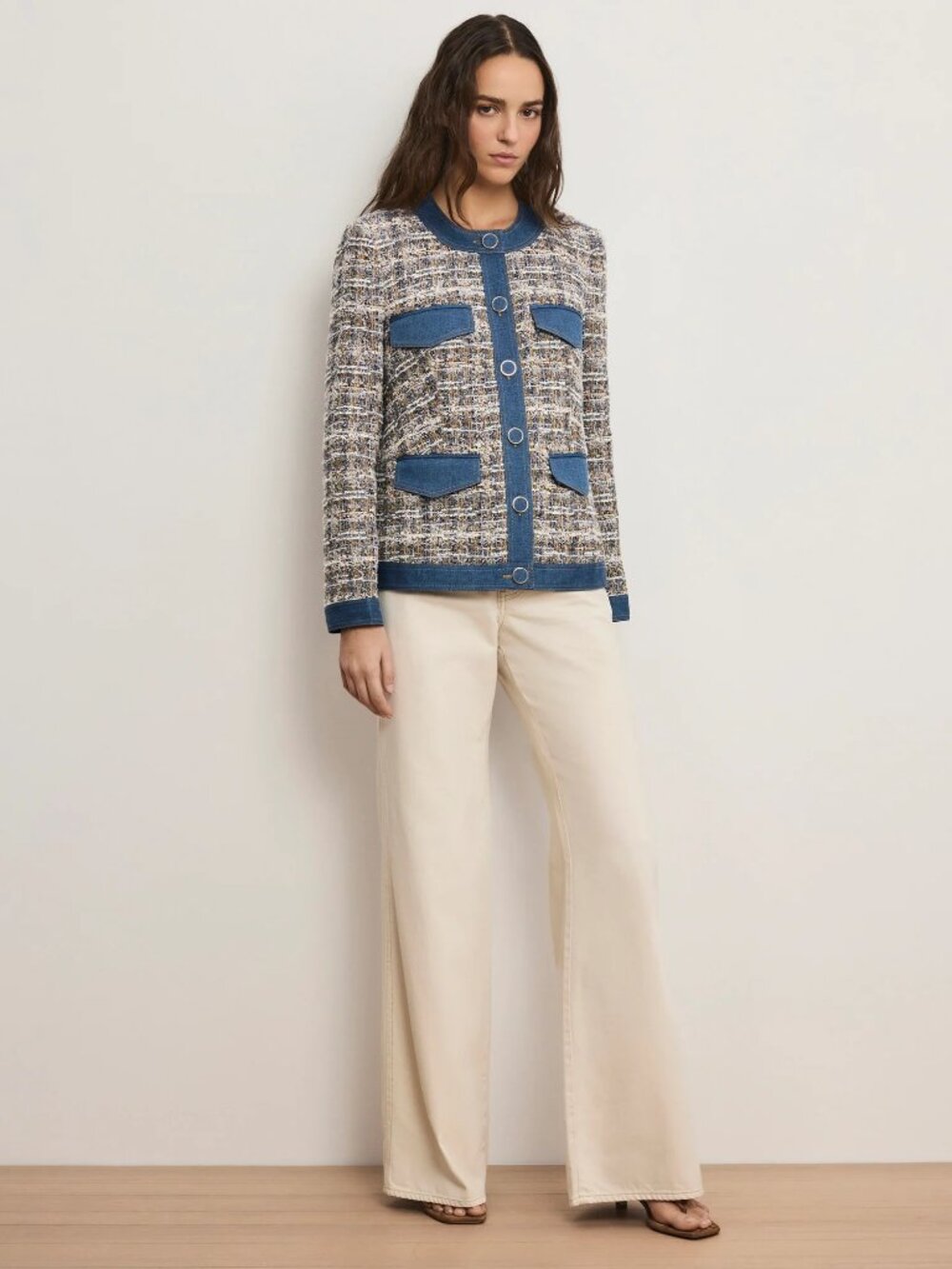 NEW AUTH VERONICA BEARD Ainslie Tweed Jacket, Cotton-Blend, Size 12